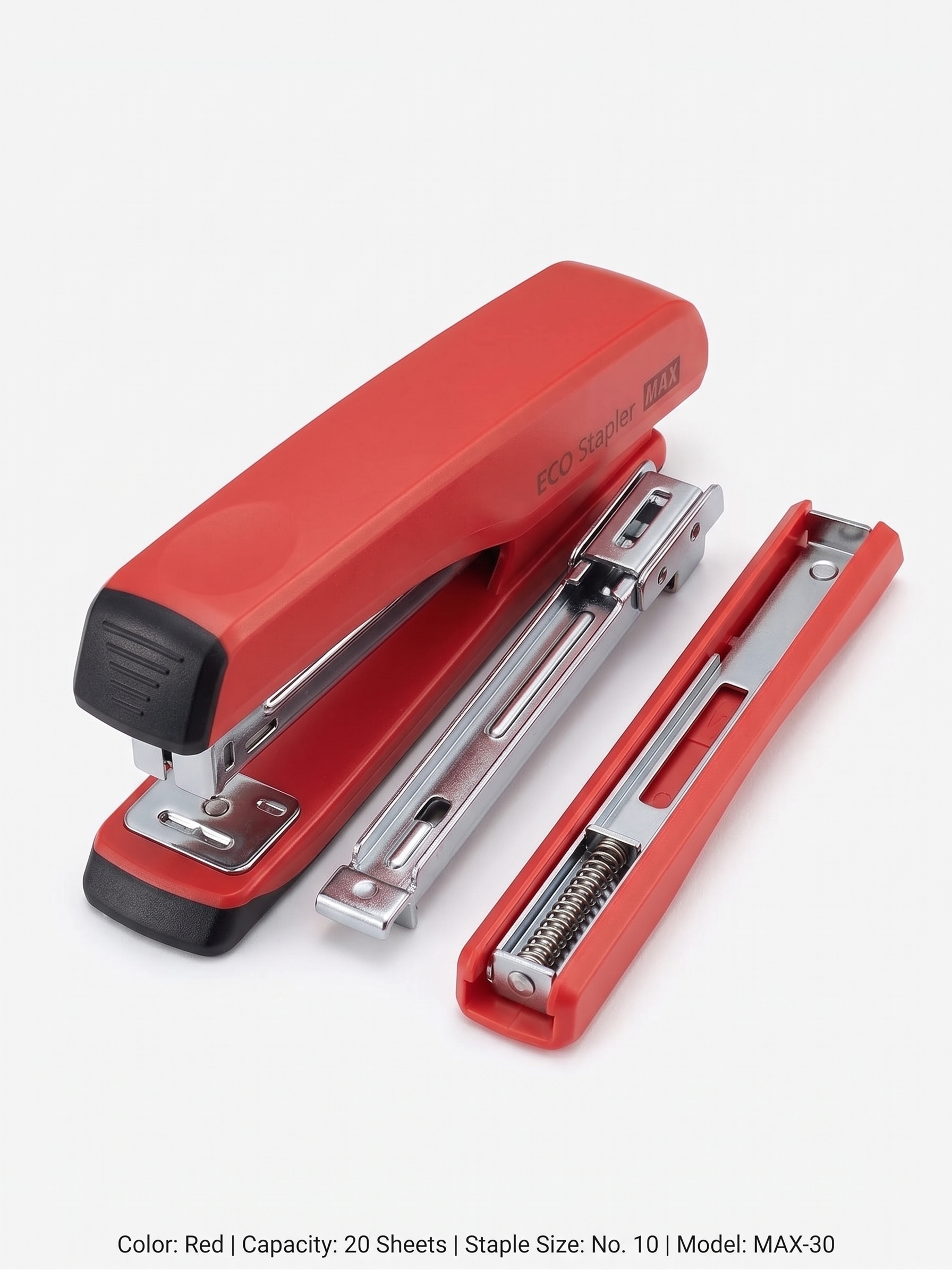 : High-Quality Red Heavy-Duty ECO Stapler (MAX-30) / প্রিমিয়াম লাল কালার স্টেশনারি স্টেপলার