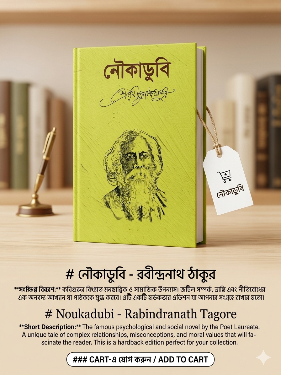 বইয়ের নাম: নৌকাডুবি লেখক: রবীন্দ্রনাথ ঠাকুর